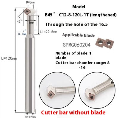 6037 45 degree inside and outside positive and negative chamfering cutter CNC rounding chamfering cutter SD SPK upper and lower bore reverse pull chamfering cutter bar Shandong Denso Pricision Tools Co.,Ltd.